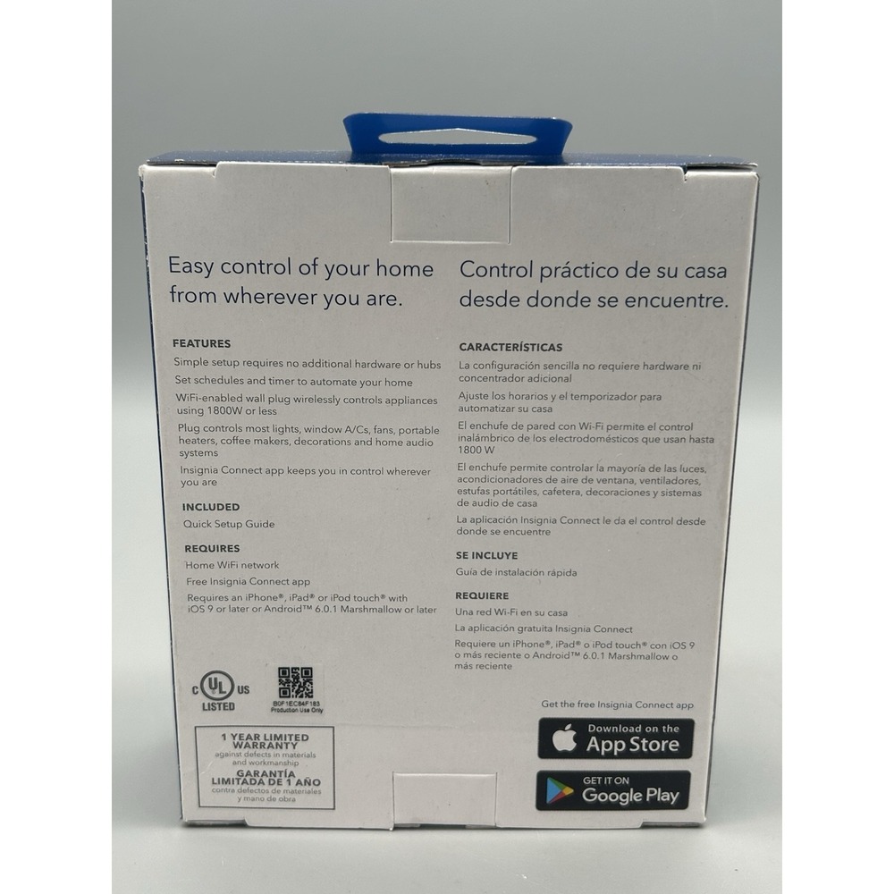 Insignia Connect WiFi Smart Plug for Power Outlet Control Programmable - Picture 2 of 3